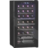 HOMCOM Weinkühlschrank 2 Zonen 28 Flaschen 74L 5-18°C Getränkekühlschrank mit LED, Anti-UV Glastür, Flaschenkühlschrank mit Touch-Screen Schwarz - Schwarz