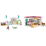 SCHLEICH 42440 Freundschaftsturnier, für Kinder ab 5-12 Jahren, Horse Club - Spielset & 42568 Reitshop zum modularen Reiterhof, für Kinder ab 5-12 Jahren, Horse Club - Spielset