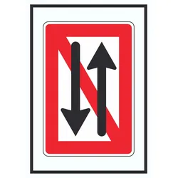 Begegnen und überholen verboten Symbol A3 (297x420mm)