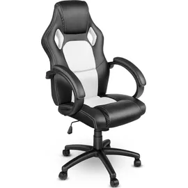 TRESKO Racing Chefsessel Schwarz/Weiß
