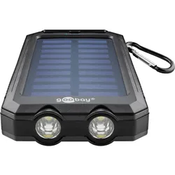 Goobay Solar Outdoor Powerbank 8.0 8.000 mAh, für Outdoor-Abenteuer dank robustem Design und Taschenlampenfunktion