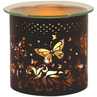 Woodbridge Teelicht Duftlampe | Butterfly Schwarz Gold | Teelichthalter für Zuhause | Duftkerzenhalter Kerzenaccesoires | Duftlampe für Duftwachs
