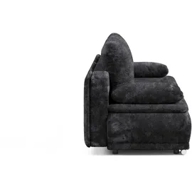 werk2 Schlafsofa WERK2 "Biggi komfortabel & elegant, Schlaffunktion, Bettkasten, Breite 206 cm", grau (anthrazit), B:206cm H:88cm T:91cm, 100% Polyester, Sofas, Schlafsofa, inkl. losen Kissen, Bouclé APHRODITE, Anthrazit