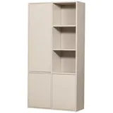 Woood Merel Mehrzweckschrank 100 x 39,5 x 200 cm Grau Massivholz