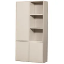 Woood Merel Mehrzweckschrank 100 x 39,5 x 200 cm Grau Massivholz