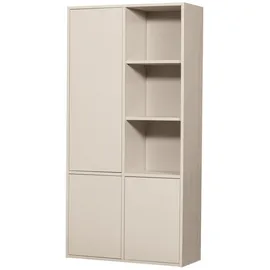 Woood Merel Mehrzweckschrank 100 x 39,5 x 200 cm Grau Massivholz
