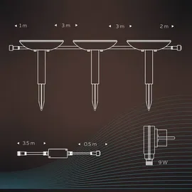Calex | Smart Outdoor 3er-Set Wegeleuchten | 24V