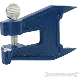 Silverline Schraubstock Holz/Metall 16 mm blau