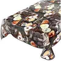 ANRO Tischdecke Wachstischdecke Wachstuch Wachstuchtischdecke Kaffee Coffee Donut 180
