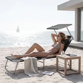 Tectake Chloé Gartenliege 190 x 68 x 65 cm Schwarz
