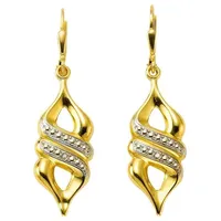 FIRETTI Paar Ohrhänger Schmuck Geschenk Gold 333 Ohrschmuck Patentbrisur, mit Diamant gelb|goldfarben