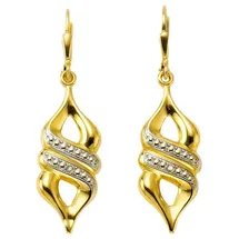 FIRETTI Paar Ohrhänger Schmuck Geschenk Gold 333 Ohrschmuck Patentbrisur, mit Diamant gelb|goldfarben