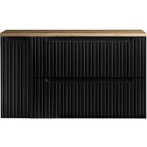 [en.casa] Waschtisch Newport 100x60x40 cm Schwarz/Eichenoptik