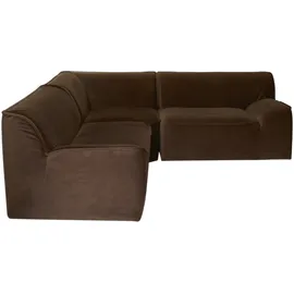 Tikamoon Quinto - Modulares Ecksofa aus braunem Stoff, 3 Sitzer