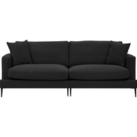Leonique 2-Sitzer "Cozy" Sofas Gr. B/H/T: 151 cm x 80 cm x 97 cm, Strukturstoff, schwarz 2-Sitzer Sofas mit losen Kissen und Metallbeinen