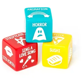 Legami Set mit 3 Würfeln, Datum in Bearbeitung, 2,2 x 2,2 cm, Acryl, Würfelhalter aus Polyester, Lassen Sie die Würfel entscheiden, die Packung Wird zu einem Griffanhänger