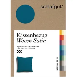 schlafgut Kissenbezug Woven Satin 40 x 40 cm Petrol