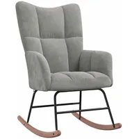 vidaXL Schaukelsessel Hellgrau Samt 75 x 100 x 80 cm Silber
