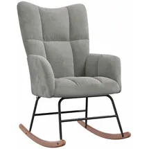 vidaXL Schaukelsessel Hellgrau Samt 75 x 100 x 80 cm Silber