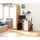 abamihome Akord Pin In Der Farbe Sonoma-eiche Schublade, Front Weiß Holzwerkstoff, Nachbildung, Holz Optik, 3 Fächer, 1 Schubladen, Rechteckig,Rechteckig, 90x74x50 cm, Arbeitszimmer, Schreibtische, Computertische