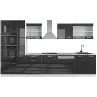 Vicco Küchenzeile R-Line 350 cm Anthrazit Hochglanz/Weiß