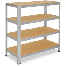 shelfplaza HOME 115x120x50 cm Schwerlastregal in verzinkt mit 4 Böden und 175 kg Traglast pro Boden