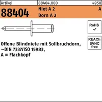 Industrial Quality Supplies Blindniete A 2/A 2 Flachkopf A