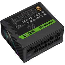 gamemax GS 750G SFX Netzteil PC 750W, Vollmodular, 80 Plus Gold, Hochwertige Japanische Kondensatoren, FDB Lüfter, APFC+LLC+DC-DC, 9 Schutzfunktionen, 5 Jahre Garantie, Schwarz