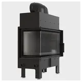 Kratki Kamineinsätze Kamineinsatz aus Stahl FLOKI M links 10 kW Ø 200 BK schwarz, 10 kW