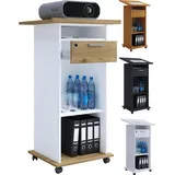 VCM Holz Standschreibtisch ideal für Beamer Projektor Rollen Neta