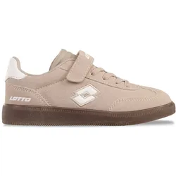 Sneaker LOTTO, Kinder, Gr. 32, taupe, weiß, Synthetik, mehrfarbig, sportlich, Schuhe, - praktisch: mit Elastiksenkeln - ganz ohne Schnüren