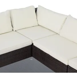 CASARIA Polyrattan Ecklounge braun/creme