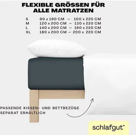 schlafgut Easy Jersey 120 x 200 - 130 x 220 cm gray deep