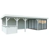 Palmako Carport/Pavillon Connect Lenna 24,9 m2 Set 415 Slide weiß lackiert