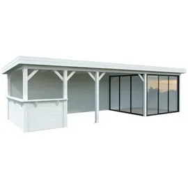 Palmako Carport/Pavillon Connect Lenna 24,9 m2 Set 415 Slide weiß lackiert