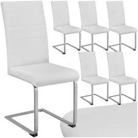 Tectake tectake® Schwingstuhl, gepolstert mit Kunstlederbezug, flaches Stahlgestell in C-Form, 41 x 52 x 99 cm