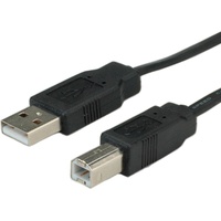 Roline USB 2.0 Notebook-Flachkabel, Typ A-B, schwarz, 1,8 m