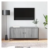 Furnicato TV-Schrank mit Türen Grau Sonoma 102x35x45 cm Holzwerkstoff