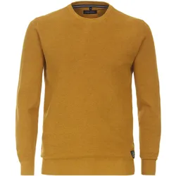 Strickpullover CASAMODA "CASAMODA Pullover uni", Herren, Gr. 3XL, gelb, 100% Baumwolle, Pullover