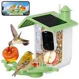 Rkdely Vogelfutterhaus mit Kamera, Vogelhaus Kamera Vogelfutterstation Kamera Futterstationen für Wildvögel 3MP HD Vogelvideos Vogelfutterspender Vogelhäuschen Kamera mit KI Erkennung Vogelkamera