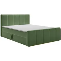 kaiser möbel Boxspringbett Berg mit Matratze, Stoff Komodo Grün 140x200 cm - Grün