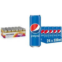 Paulaner Spezi Zero, 24er Dosentray, EINWEG (24 x 0,33l) & Pepsi Cola, Das Original von Pepsi, Koffeinhaltige Cola in der Dose,EINWEG Dose (24 x 0.33 l)