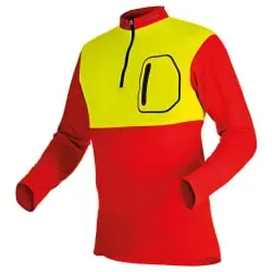 Pfanner® Funktionsshirt ZIPP-NECK langarm, gelb/rot 1 Stück, Größe: L