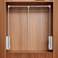 GXUYN Kleiderlift Dropdown-Kleiderschrank Hängende Schiene Kleiderschrank-Lifter Lagerregal, sparen Sie Platz, Laden Sie 30 kg,Grau,83x115 cm(32.6x45.2in)