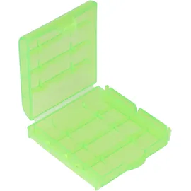 AccuCell Aufbewahrungsbox für 4x AA Mignon oder 4x 14500 Akkus, max. Batterielänge 50,6mm, grün