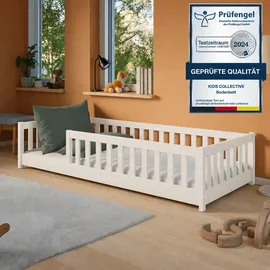 Kids Collective Jugendbett Bodenbett 80 x 180 cm Kiefer massiv beige