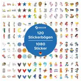 Avery Zweckform Zweckform Set Aufkleber für Kinder |1.000+ Sticker (Made in Germany, 20 verschiedene Themen für Jungen und Mädchen, Kindergeburtstag, Mitgebsel, Gastgeschenk, Give away, Schultüte) Art. 51027