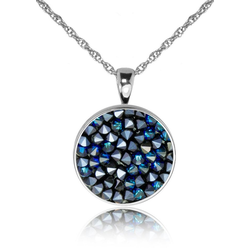 LUISIA® Kette ohne Anhänger Halskette "Moonlight" mit Kristallen von Swarovski® (inkl. Schmuckbox) blau