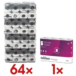 OTTO Office Budget Toilettenpapier 2-lagig - 64 Rollen inkl. 4 Küchenrollen 3-lagig weiß