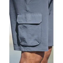 AUTHENTIC LE JOGGER "kurze Sweathose", Herren, Gr. L (52/54), N-Gr, blau, Sweatware, Obermaterial: 60% Baumwolle, 40% Polyester, unifarben, regular fit ca. Mitte Knie, Hosen Sweatshorts, Cargotaschen mit Webdetails, Topseller